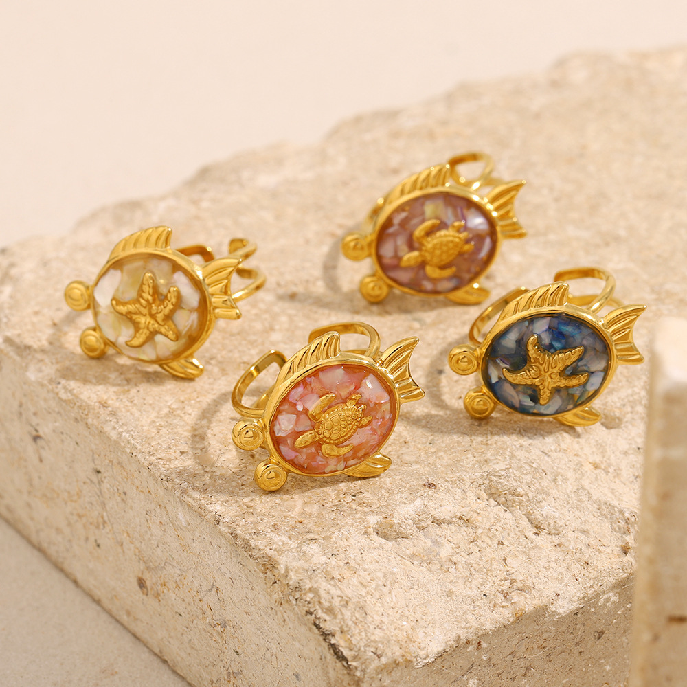 Luxurious Series Elegant Turtle Stainless Steel Women's Adjustable Rings h5Picture7