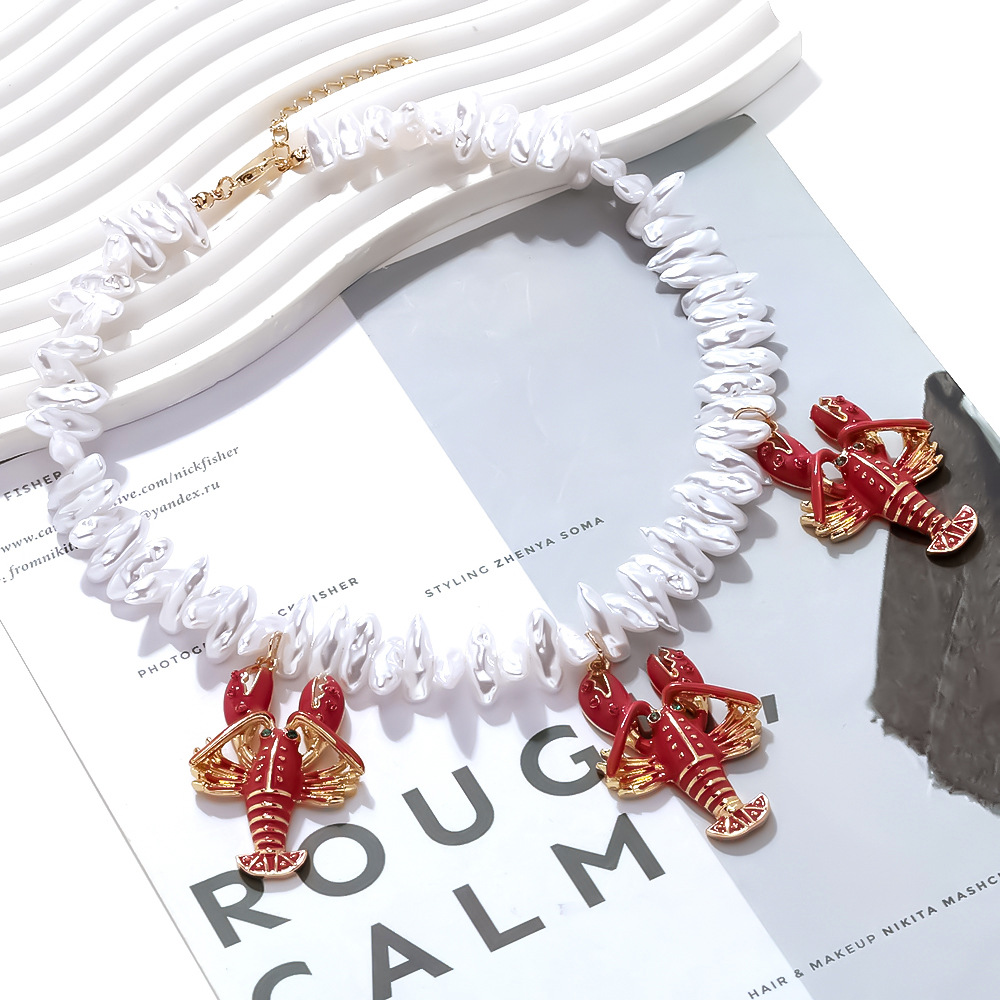 Vacation Alloy Lobster Pendant Necklaces h5Picture2