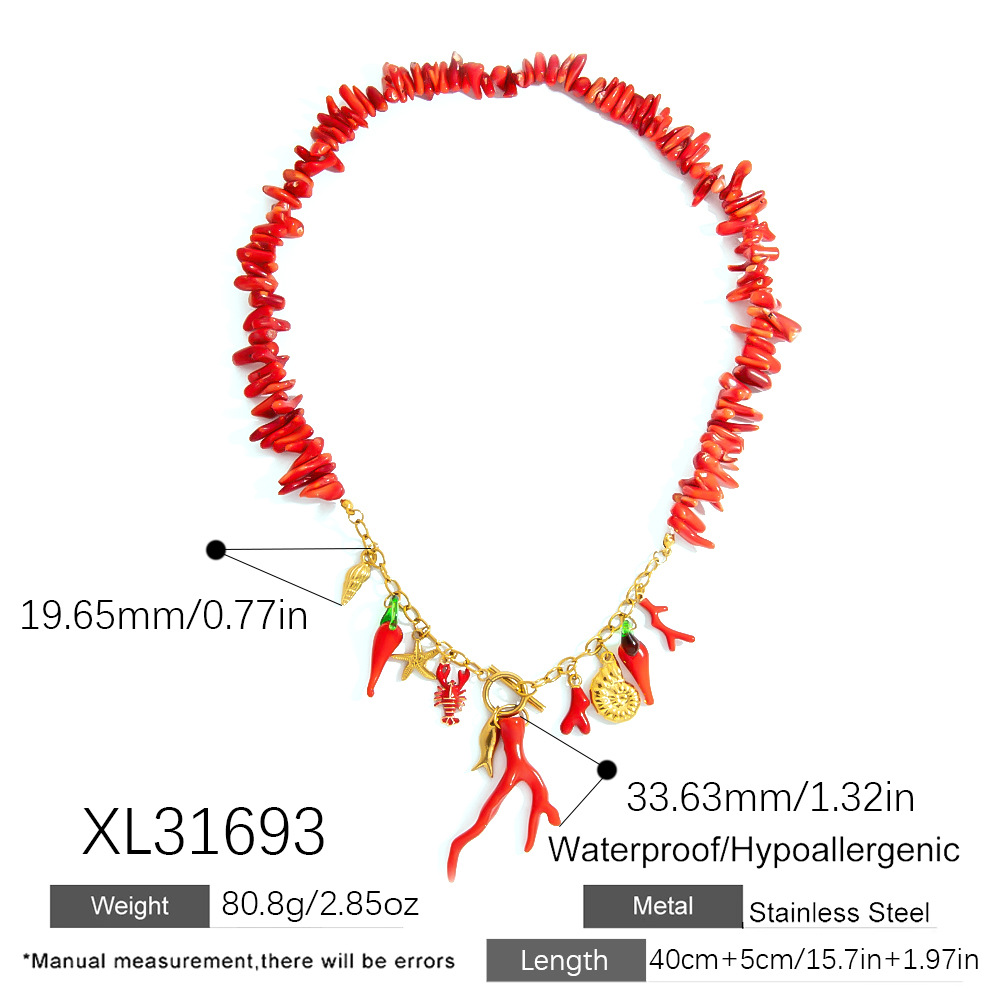 Oceanic Stainless Steel  Gold Color Pendant Necklaces h5Picture2