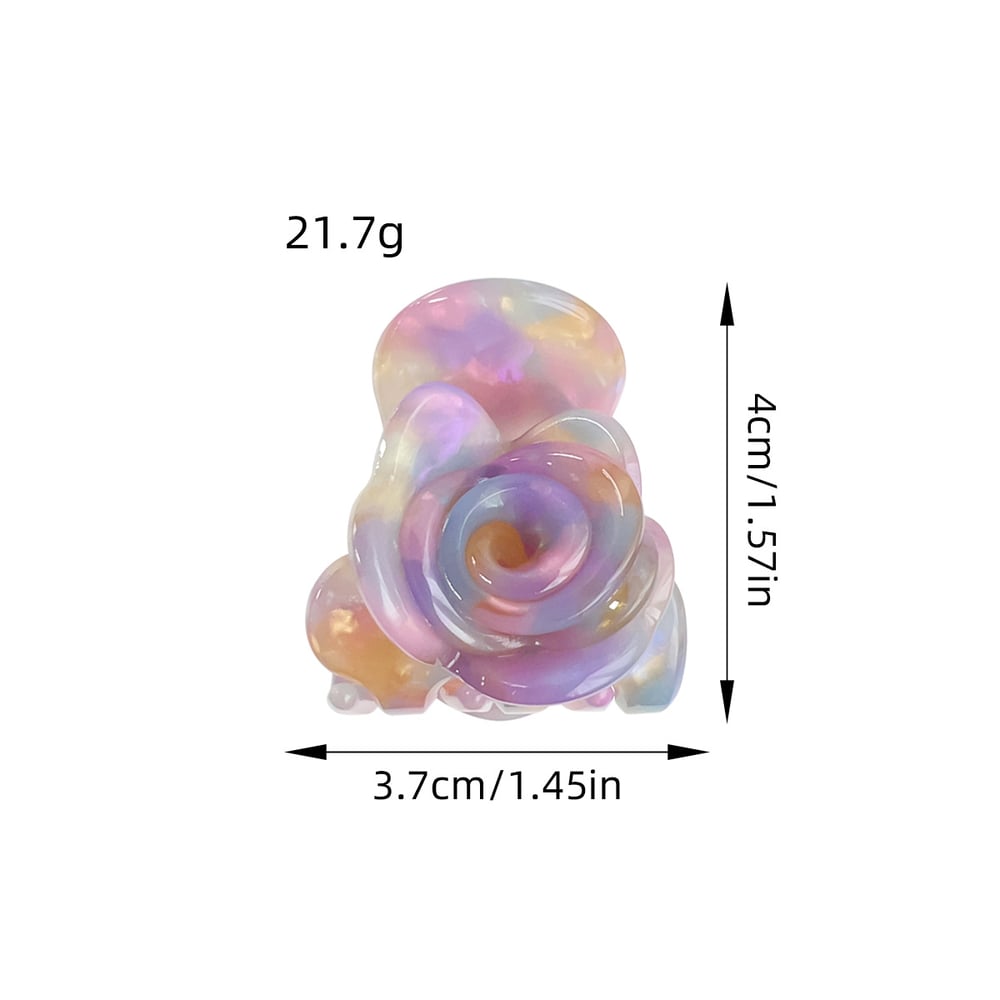 1 Piece Three-dimensional Rose Multi Color Acrylic Women‘s Hair Claw h5Picture4