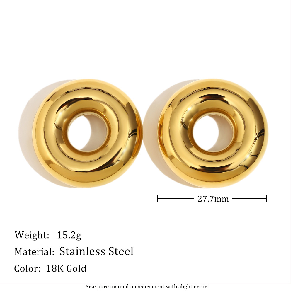 1 Piece Simple Series Elegant Geometric Stainless Steel Women's Stud Earrings
