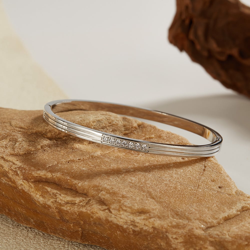 1 Stück Simple Series Edelstahl Damen Armreifen Bild6