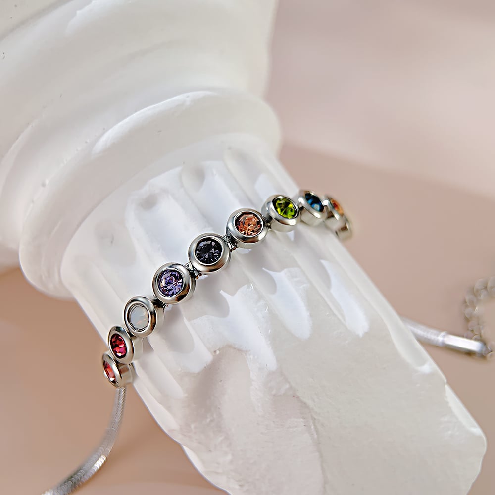 1 Stück Simple Series Tägliche geometrische Edelstahl Goldfarbene Damen-Kettenarmbänder Bild5