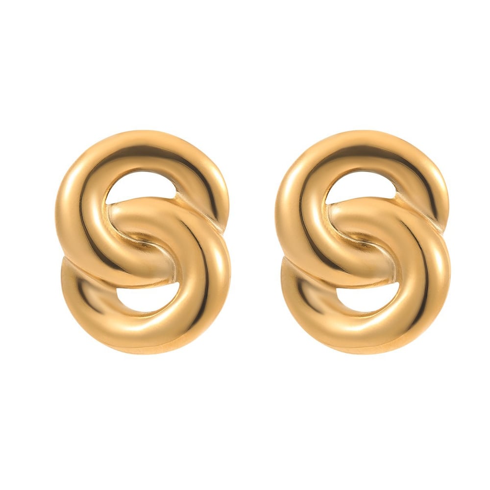 1 Pair Simple Series Elegant Geometric Stainless Steel   Gold Color  Women's Stud Earrings Picture5