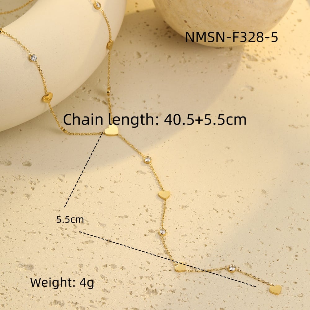 Collane a catena da donna in acciaio inossidabile color oro con motivo a cuore dolce