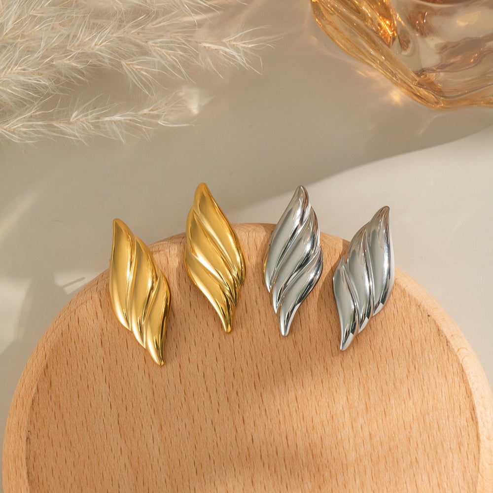 1 Pair Stainless Stainless Steel Gold Color Stud Earrings h5Picture4