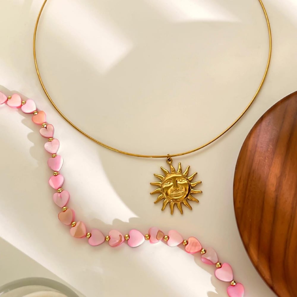 1 Piece Heart Shell Beaded Necklace h5Picture4