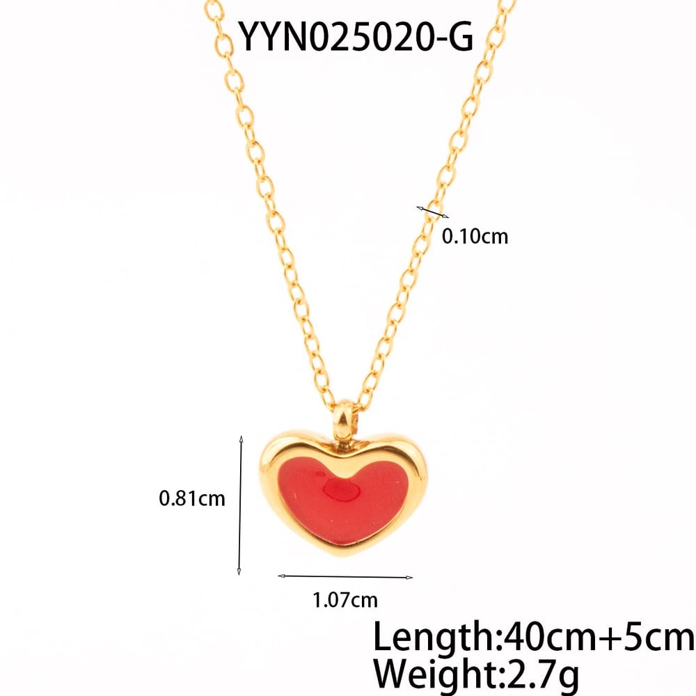 Romantic Heart Stainless Steel Gold Color Earring Sets