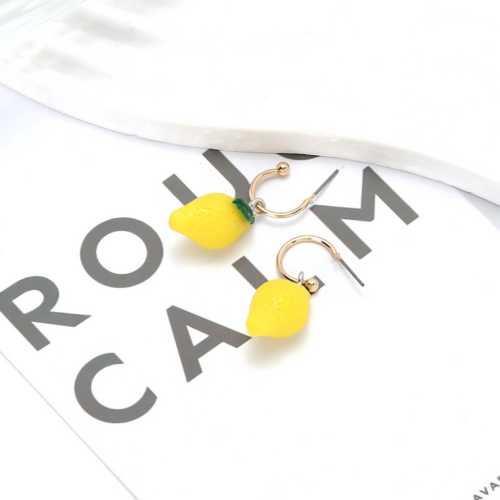 1 Pair Cute Resin Lemon Drop Earrings h5Picture4