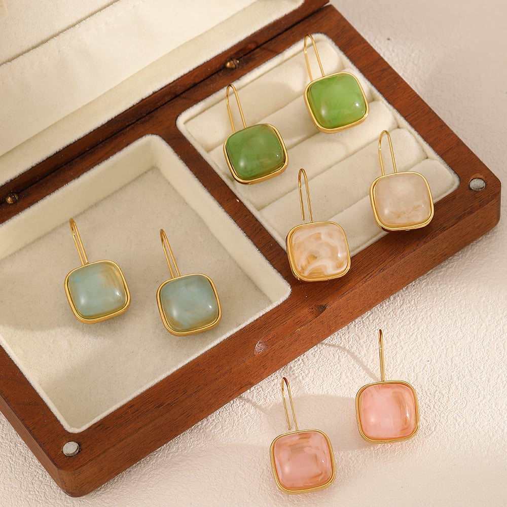 1 Pair Square Drop Earrings Picture3