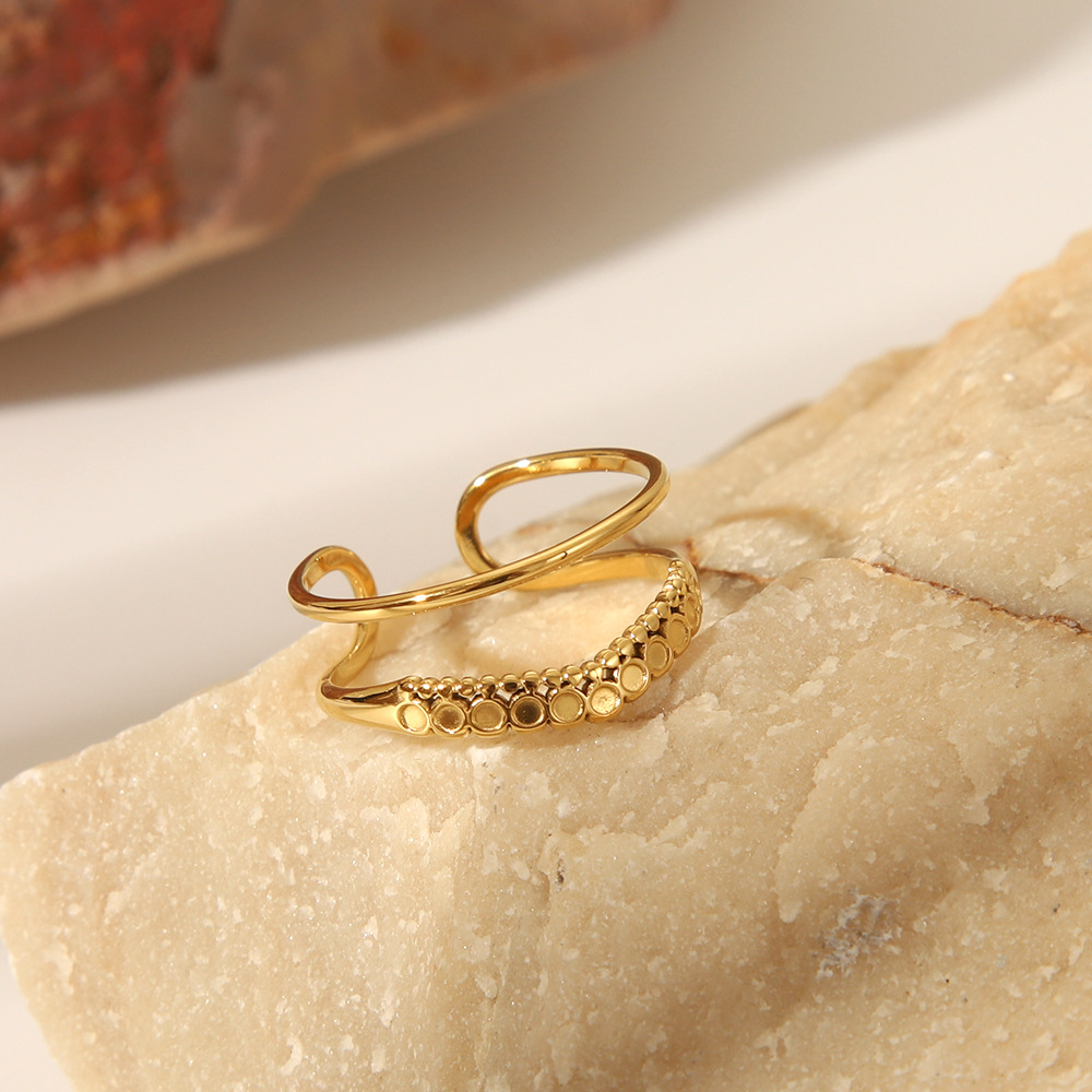 1 Stück minimalistische Ringe aus Edelstahl in Goldfarbe h5Bild3