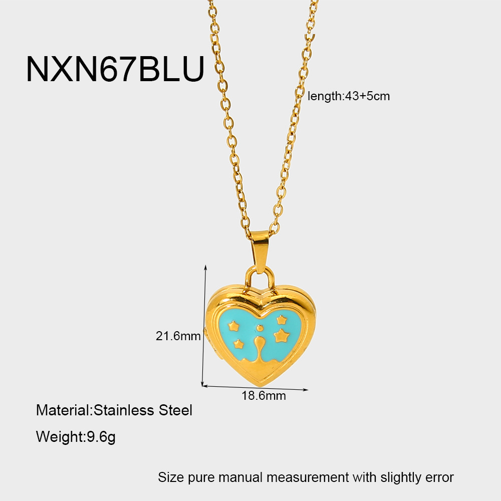 Sweet Heart Stainless Steel   Gold Color  Women's Pendant Necklaces