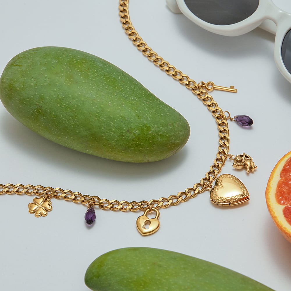 1 Piece Romantic Series Elegant Heart Stainless Steel Gold Color Women's Pendant Necklaces h5Picture9