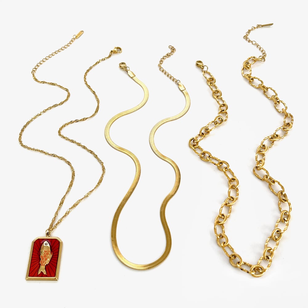 1 Piece Fish Stainless Steel Gold Color Pendant Necklace h5Picture5