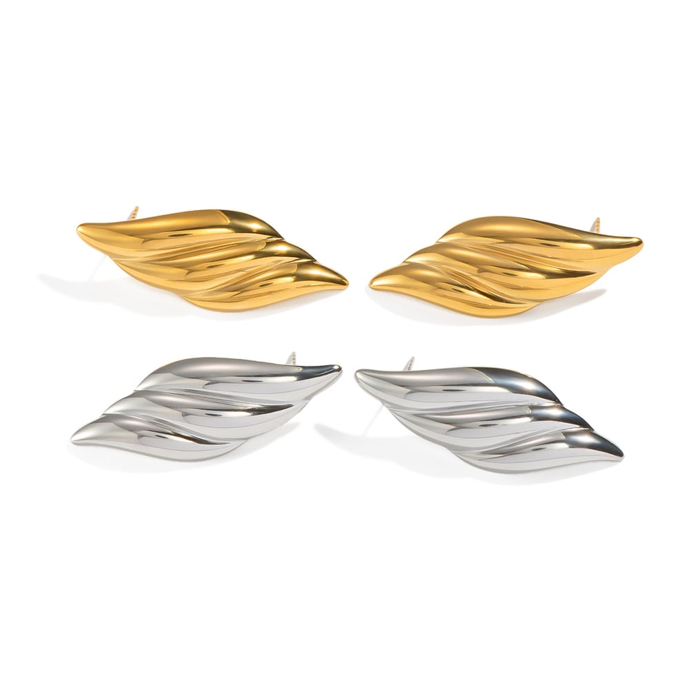 1 Pair Stainless Stainless Steel Gold Color Stud Earrings h5Picture5