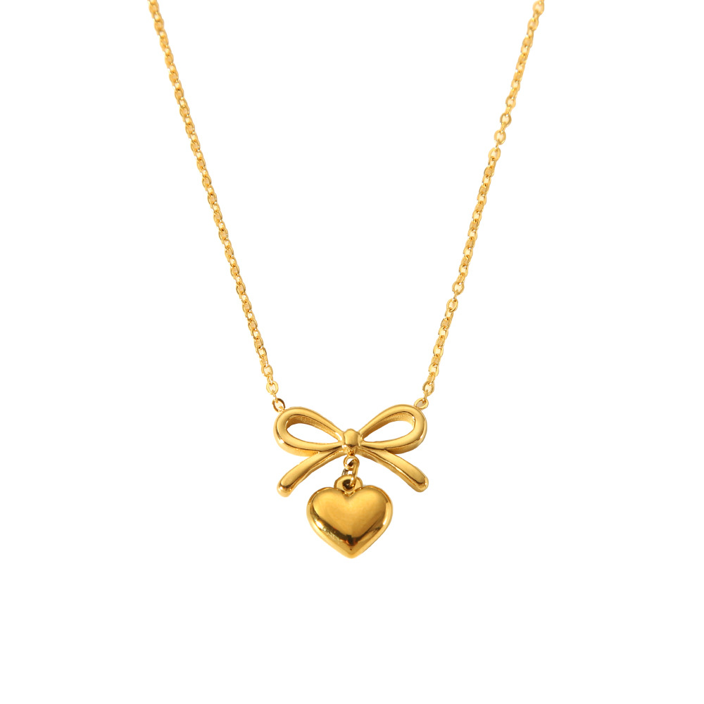 Sweet Heart Stainless Steel  Gold Color  Women's Pendant Necklaces h5Picture4