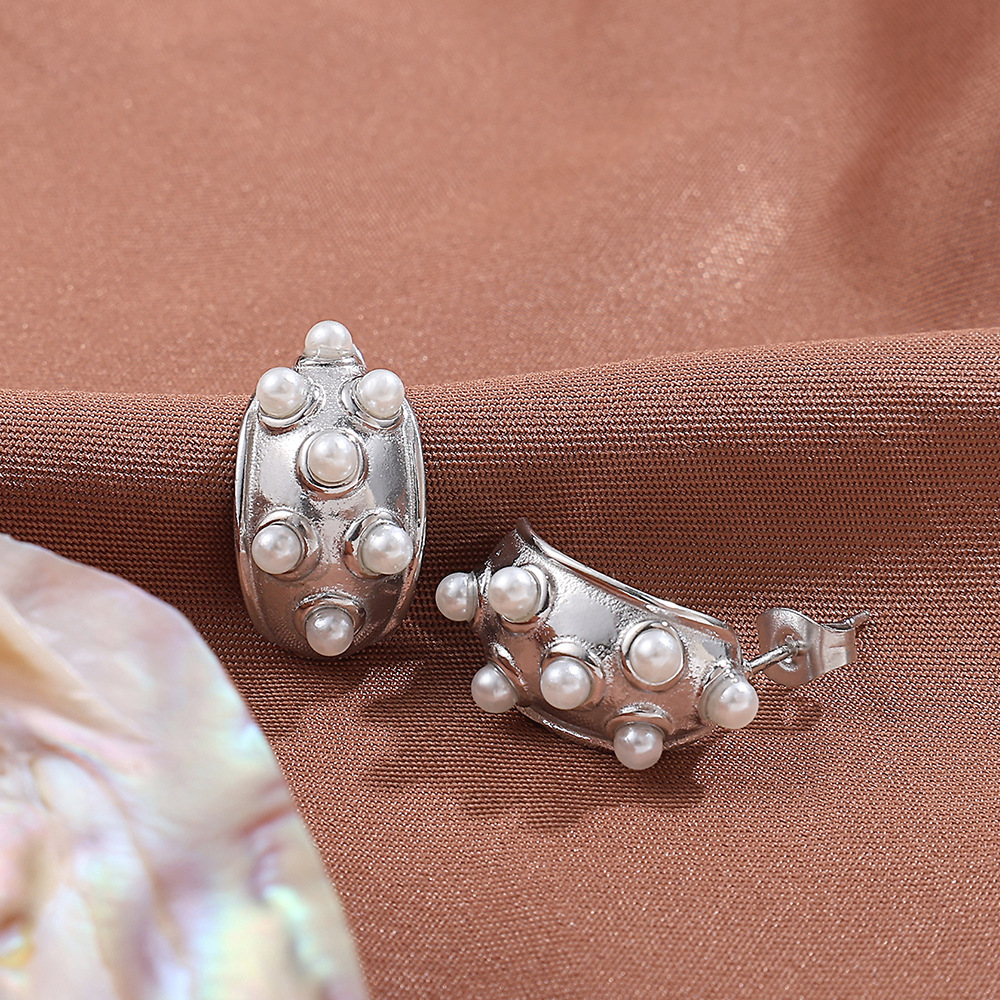 1 Pair Gold Color Pearl Drop Earrings h5Picture3