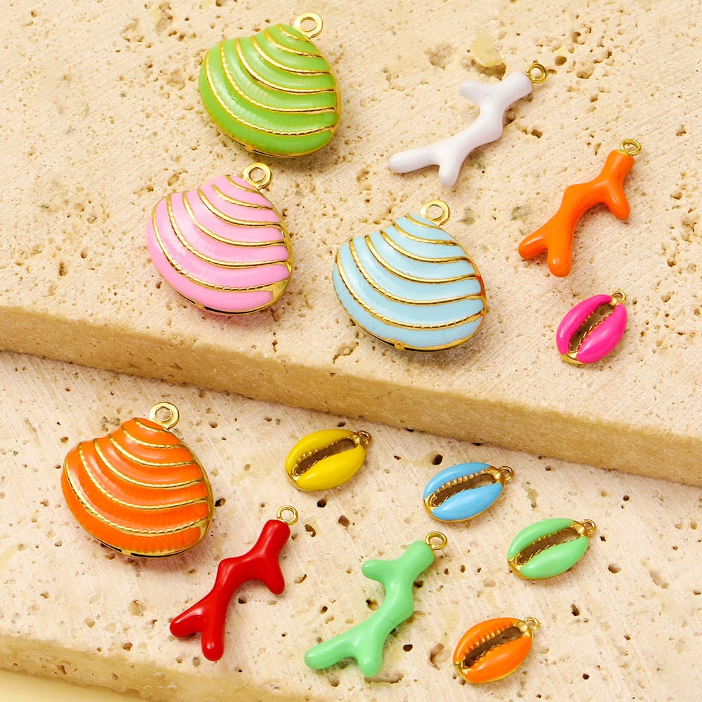 1 Piece Romantic Series DIY Conch Stainless Steel Gold Color Women's Pendants Picture4