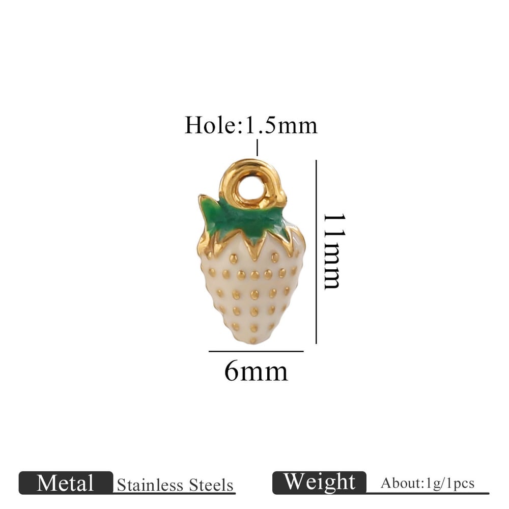 1 Adet Kendin Yap Çilek Paslanmaz Çelik Kadın Kolye