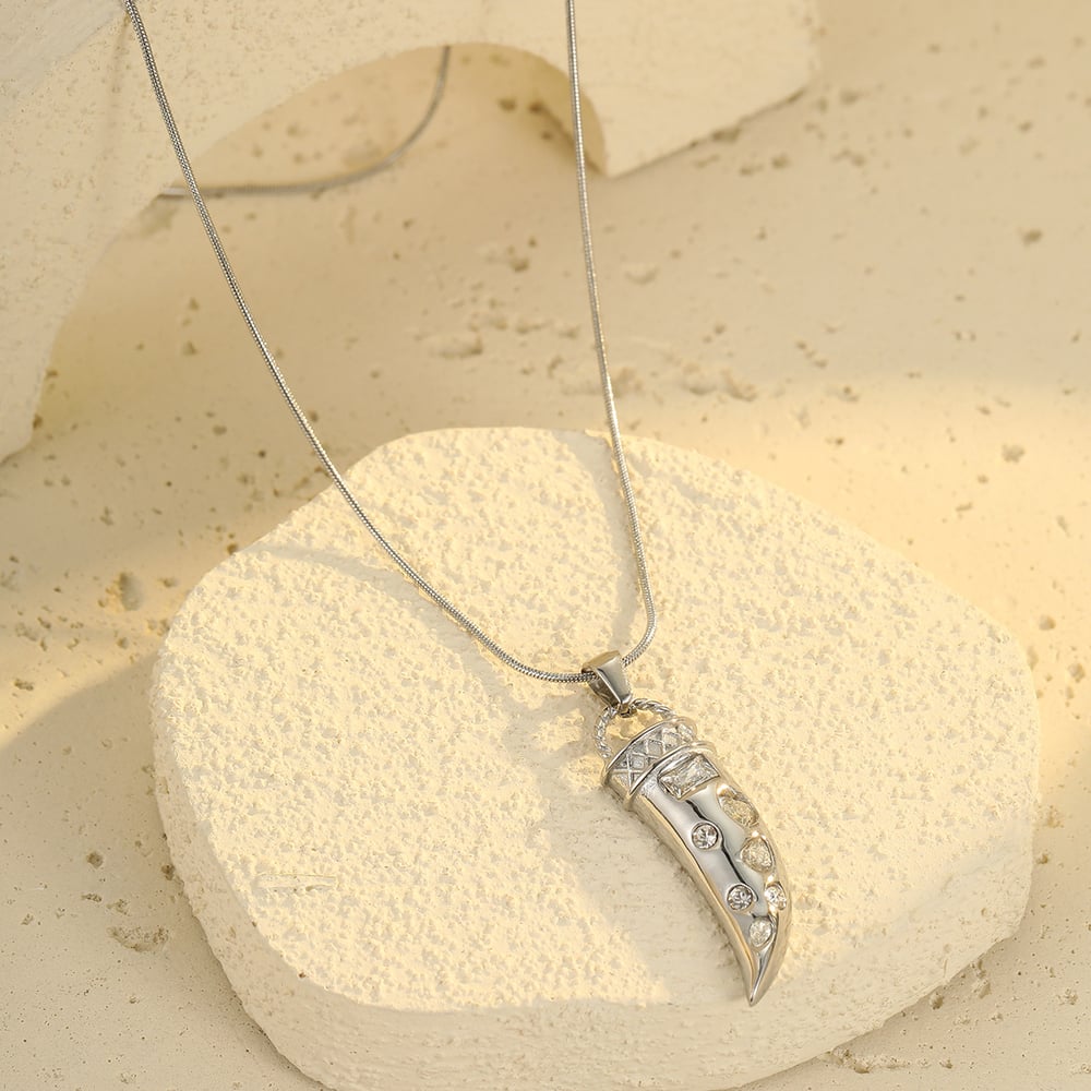 Luxe retro roestvrijstalen dameshangerkettingen met gouden hangers h5Afbeelding4