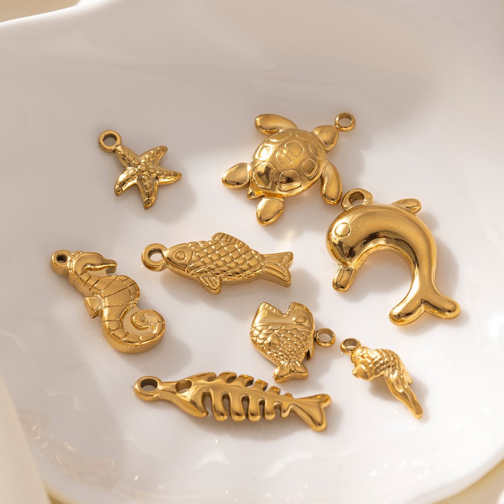 1 Piece Oceanic Stainless Steel Gold Color Pendant Picture2