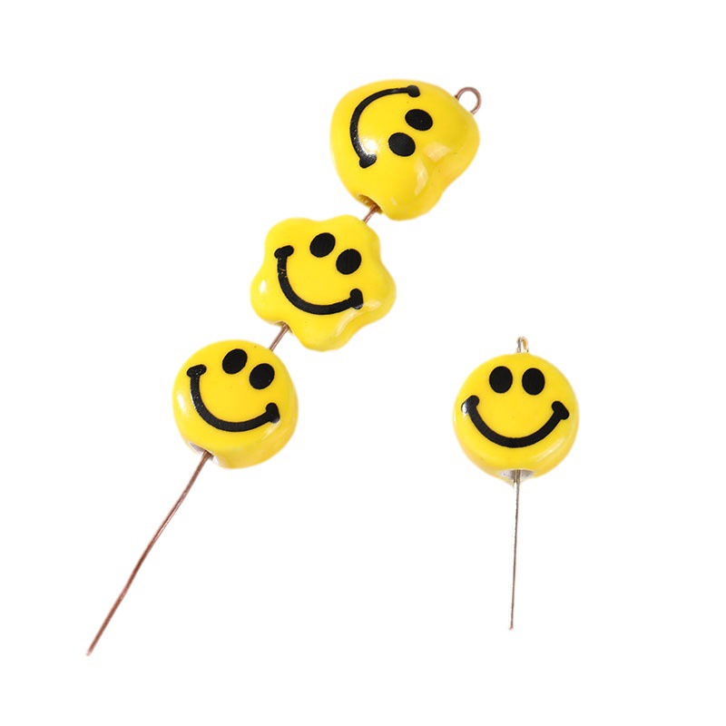 1 Stück einfache Serie süße lächelnde Gesicht Keramik Schmuck Perlen h5Bild5
