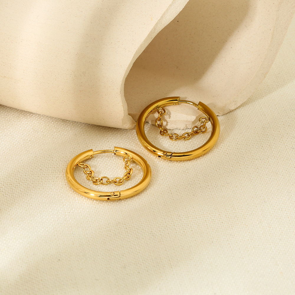 Pendientes de acero inoxidable con borlas sencillas para mujer Imagen3