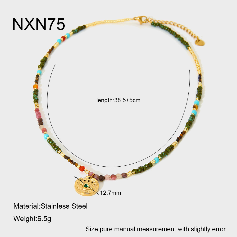 Natural Stones  Gold Color Women's Pendant Necklaces
