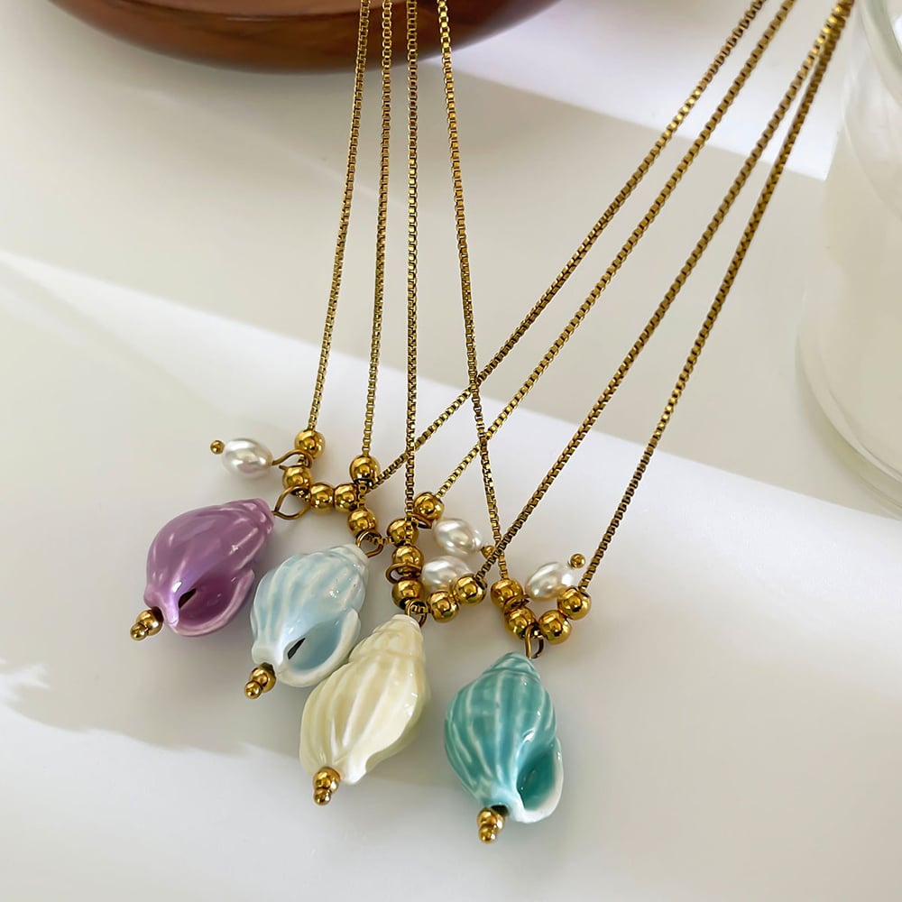 1 Piece Colorful Shell Pendant Necklace h5Picture5