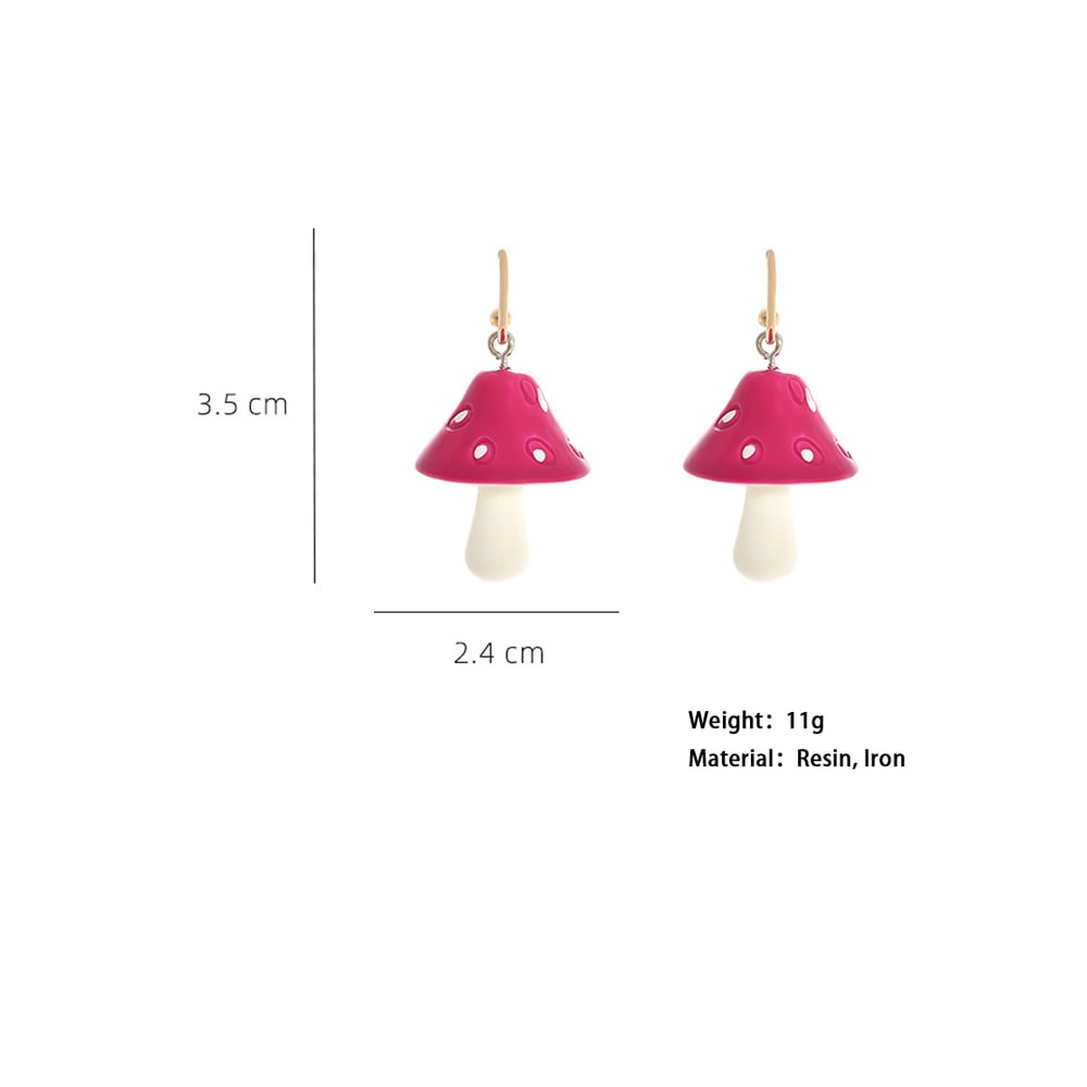 1 Pair Cute Mushroom Iron Drop Earrings