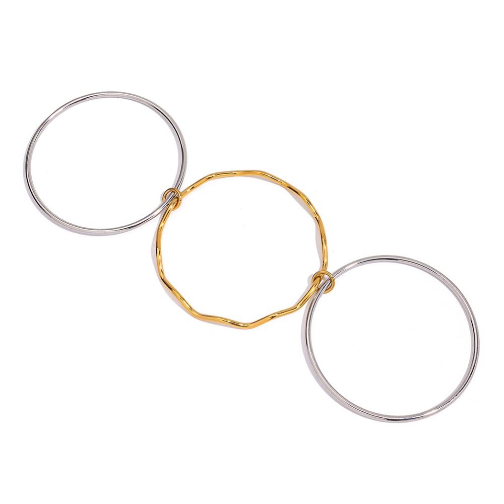 1 Piece Modern Gold & Silver Color Women's Bangles Picture6