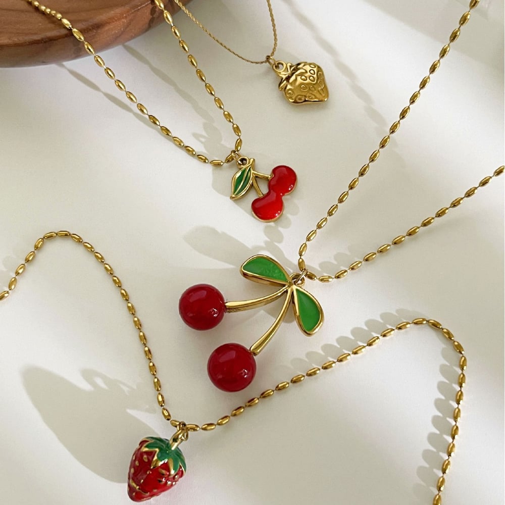 1 Piece Fruit Stainless Steel Gold Color Pendant Necklace h5Picture3