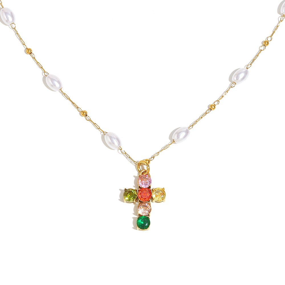 Light Luxury Series Stainless Steel Cross Women's Necklace