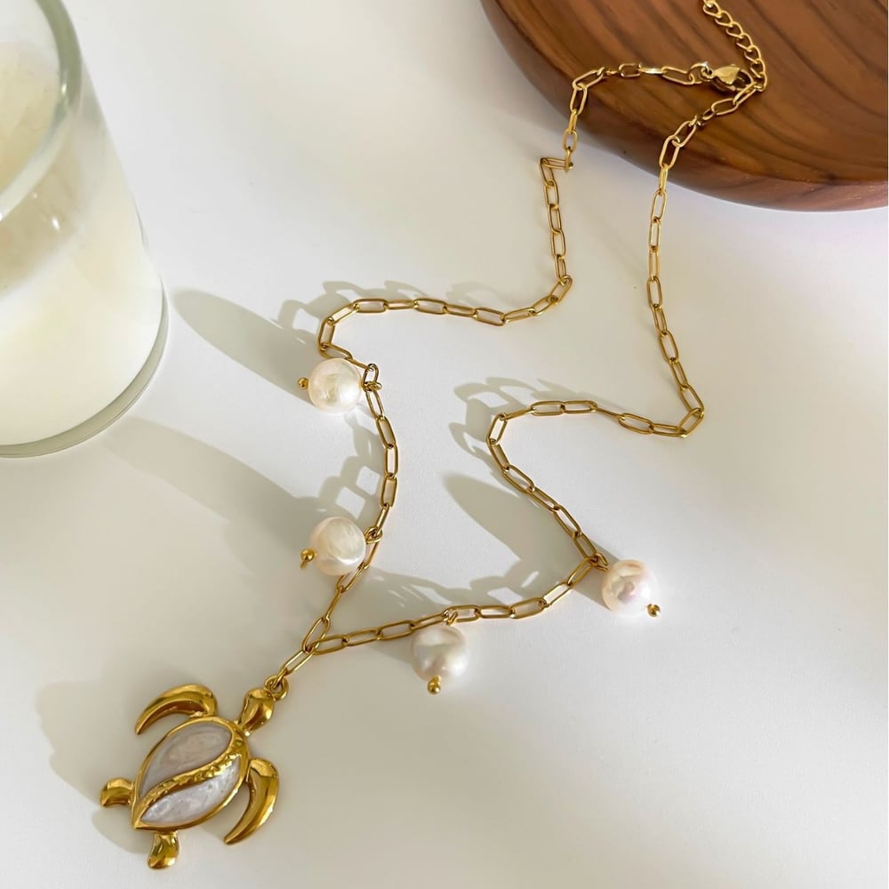1 Piece Turtle Stainless Steel Gold Color Pendant Necklace h5Picture5