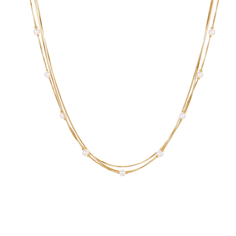 Eleganti collane a catena da donna in acciaio inossidabile color oro Immagine5