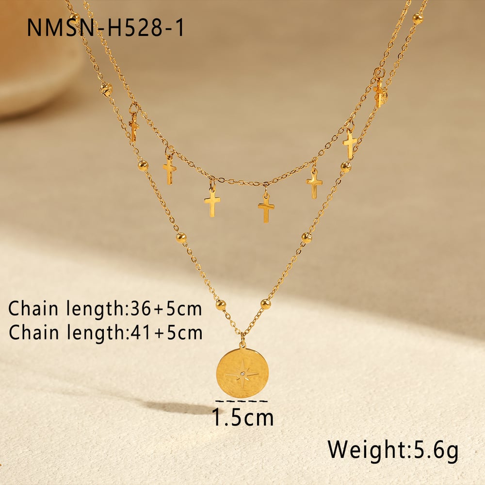 1 Pair Simple Series Daily Geometric Stainless Steel Women's Layered Necklaces