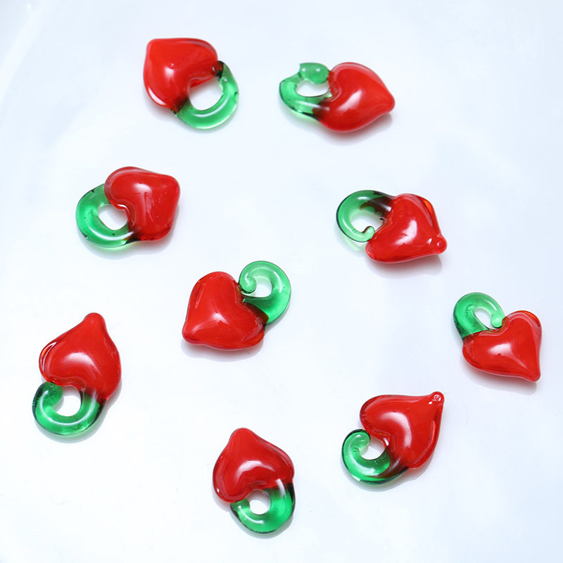 1 Stück Simple Series Einfache Herz Glasschmuckperlen h5Bild2