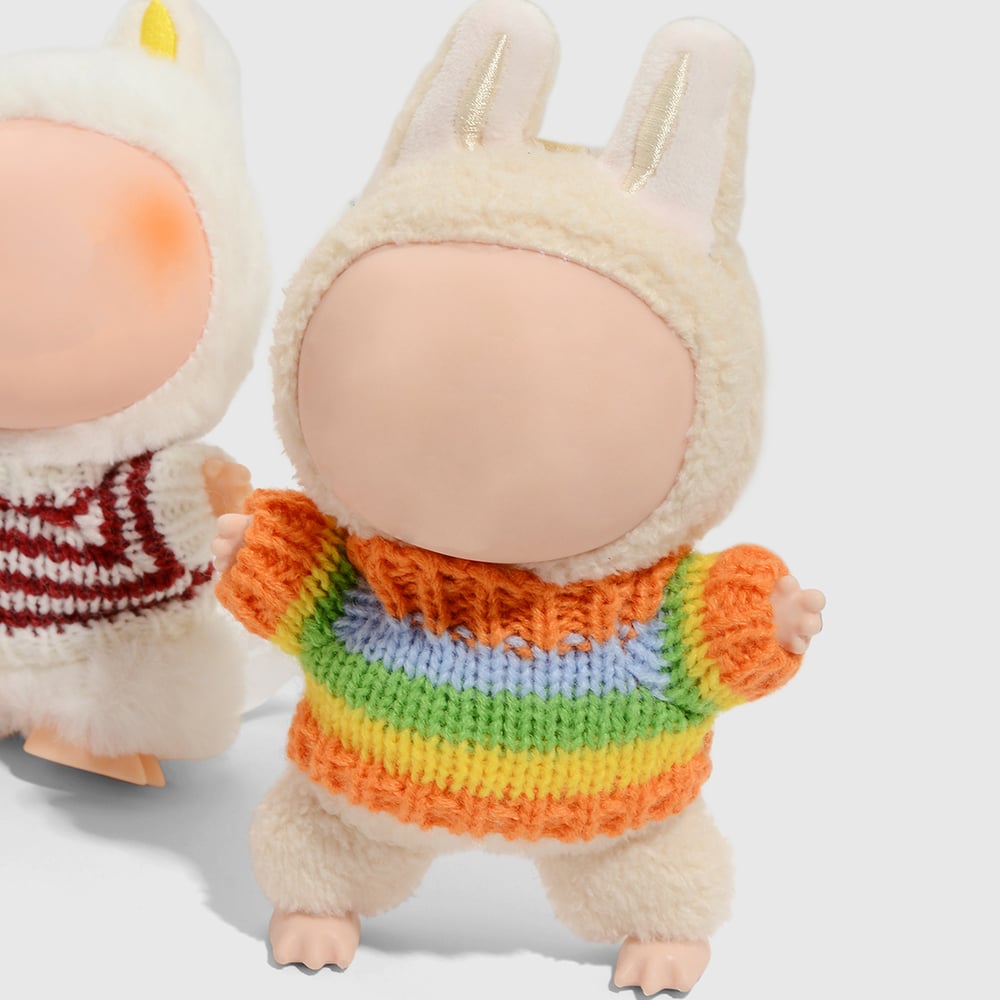 1 pieza linda ropa de suéter de muñeca a rayas h5Imagen4