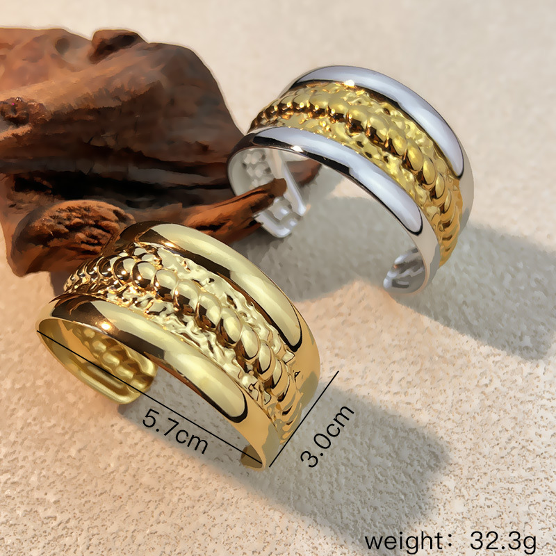 1 Piece Mixed Color Stainless Steel Cuff Bracelet Picture4