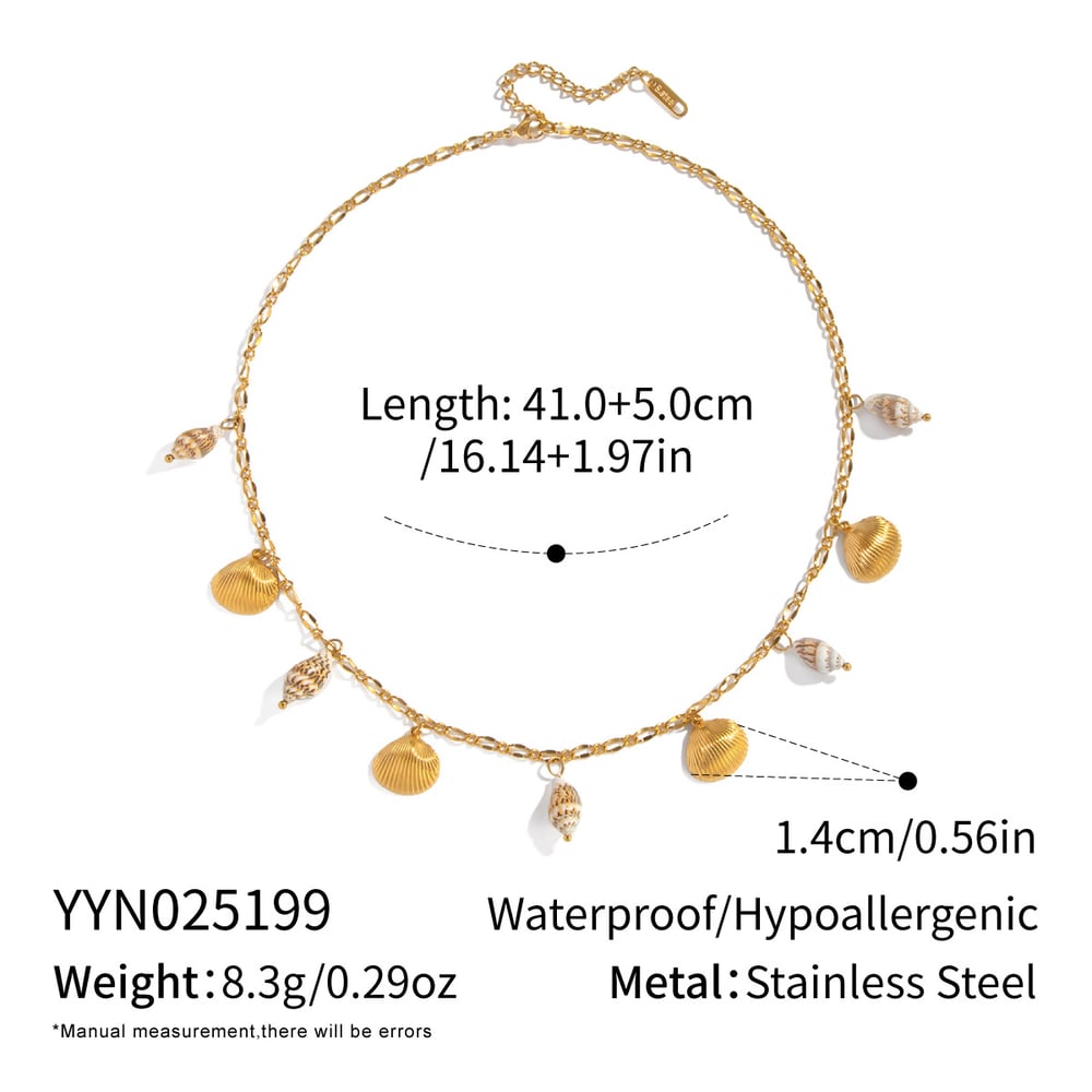 1 Piece Oceanic Shelll Stainless Steel Gold Color Charm Bracelet