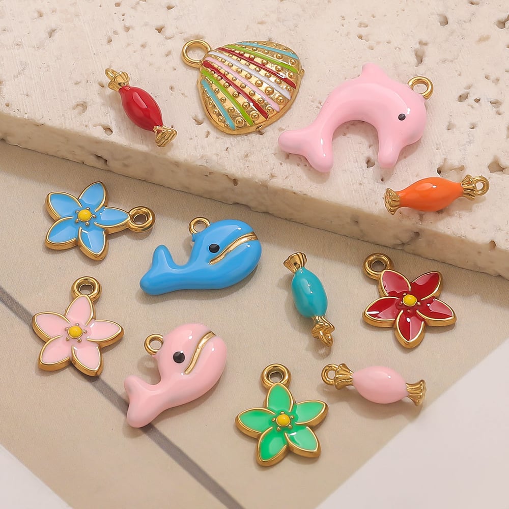 1 Piece Dolphin Stainless Steel Gold Color Women's Pendants Picture2