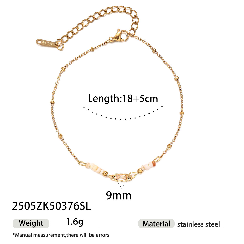 1 Stück einfaches Herz-Charm-Armband aus Edelstahl in Goldfarbe