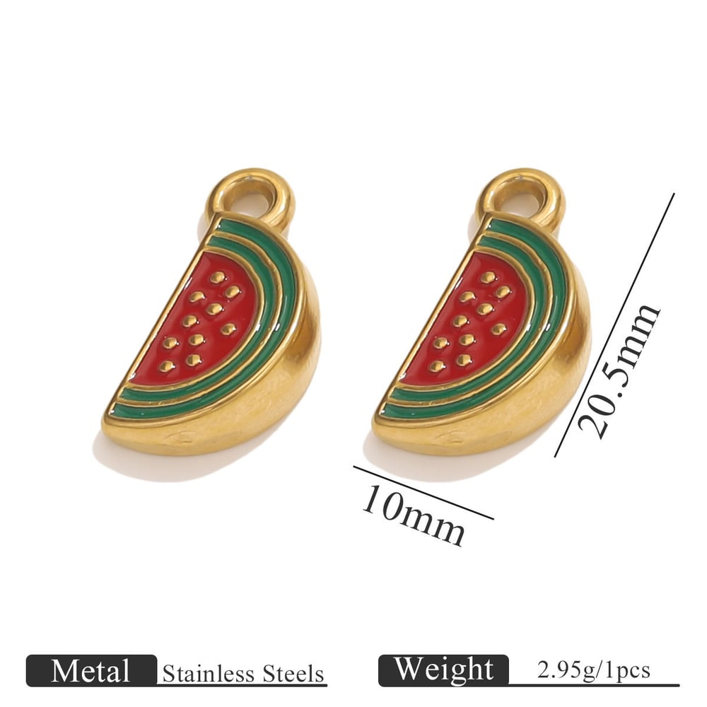 1 colgante de acero inoxidable con forma de fruta natural para mujer.