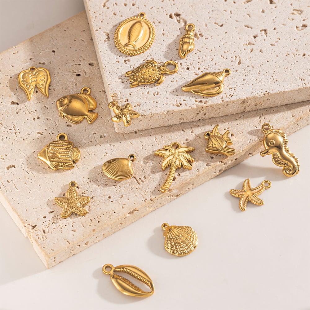 1 Adet Oceanic Paslanmaz Çelik Altın Rengi Kolye Resim3