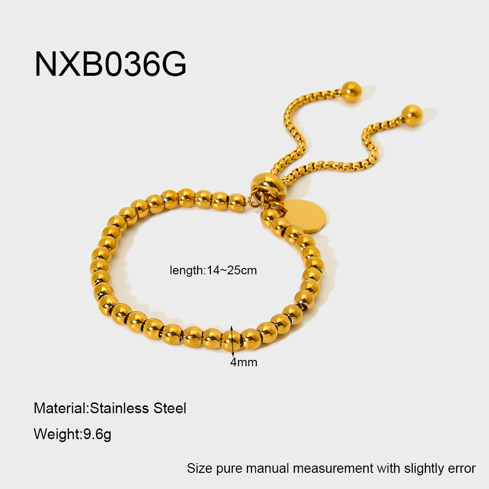 Simple Series Daily Geometric Stainless Steel Gold Color Women's Bracelets