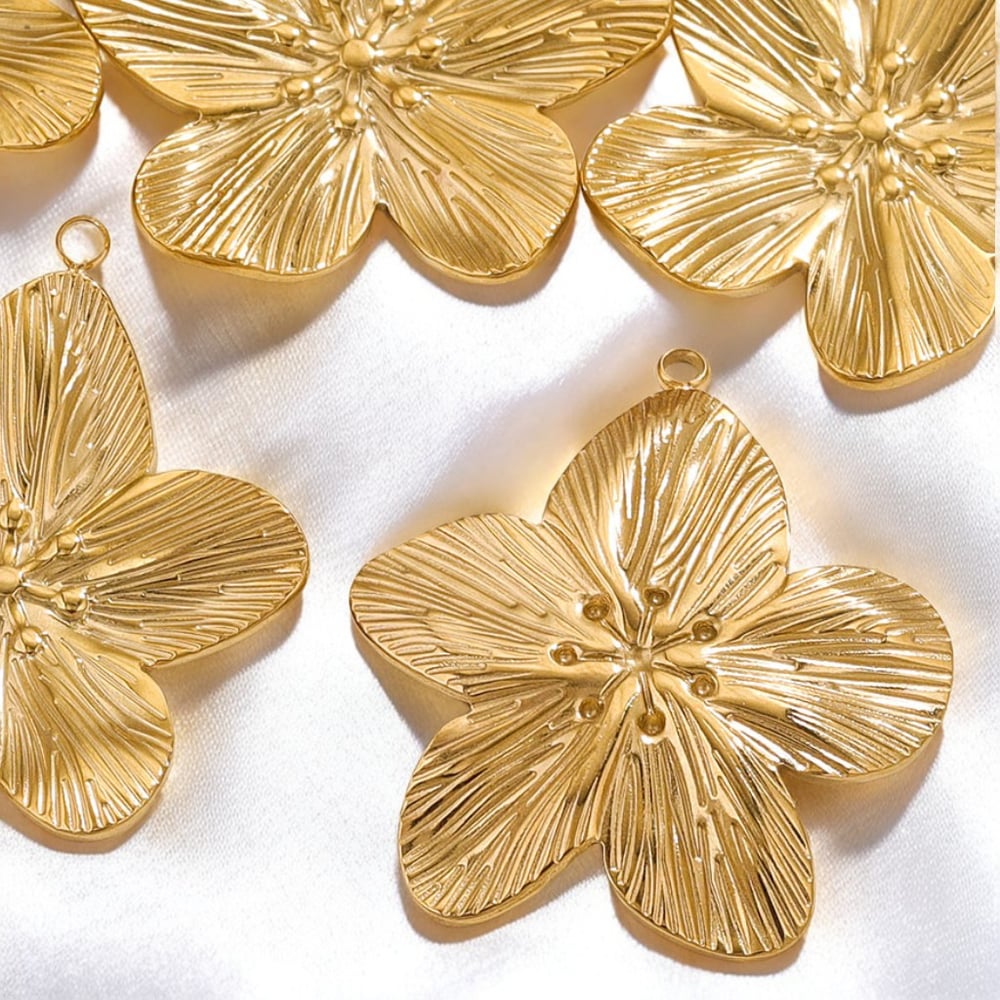 1 Adet Kendin Yap Çiçek Paslanmaz Çelik Kadın Kolye Resim3