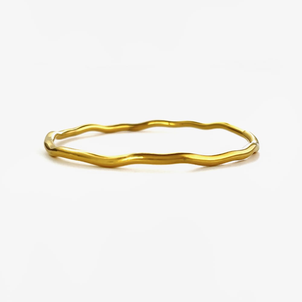 1 Piece Simple Stainless Steel Gold Color Bangle Picture2