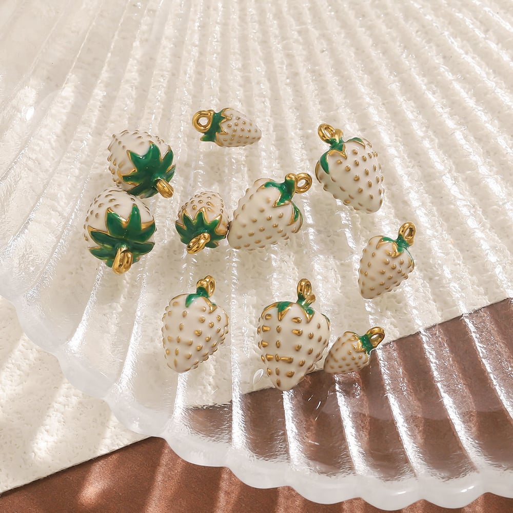 1 Adet Kendin Yap Çilek Paslanmaz Çelik Kadın Kolye Resim3