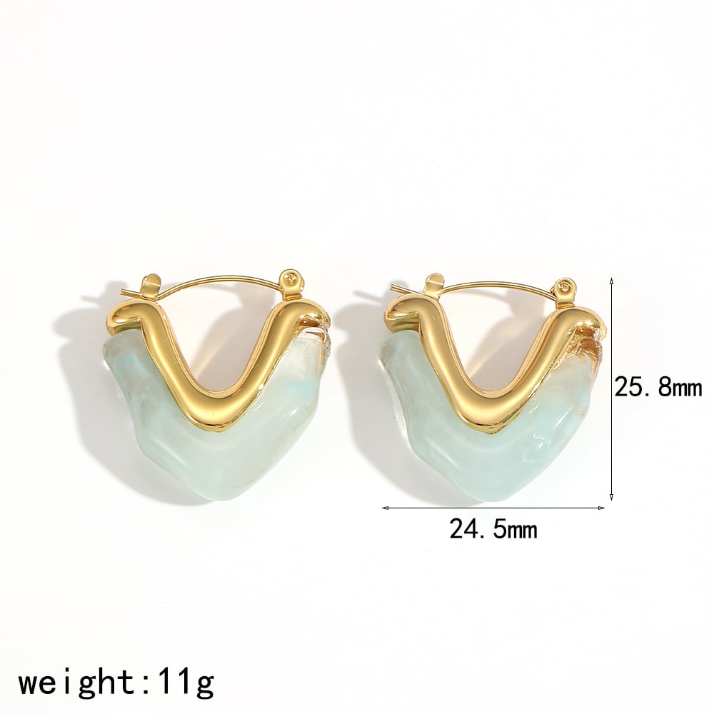 1 Pair Romantic Heart Hoop Earrings 