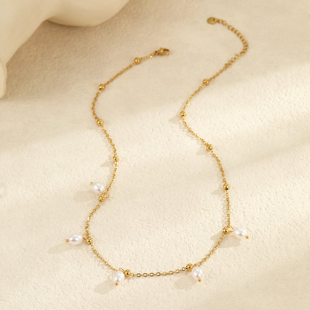 Sweet Flower Stainless Steel Gold Color Women's Pendant Necklaces h5Picture4